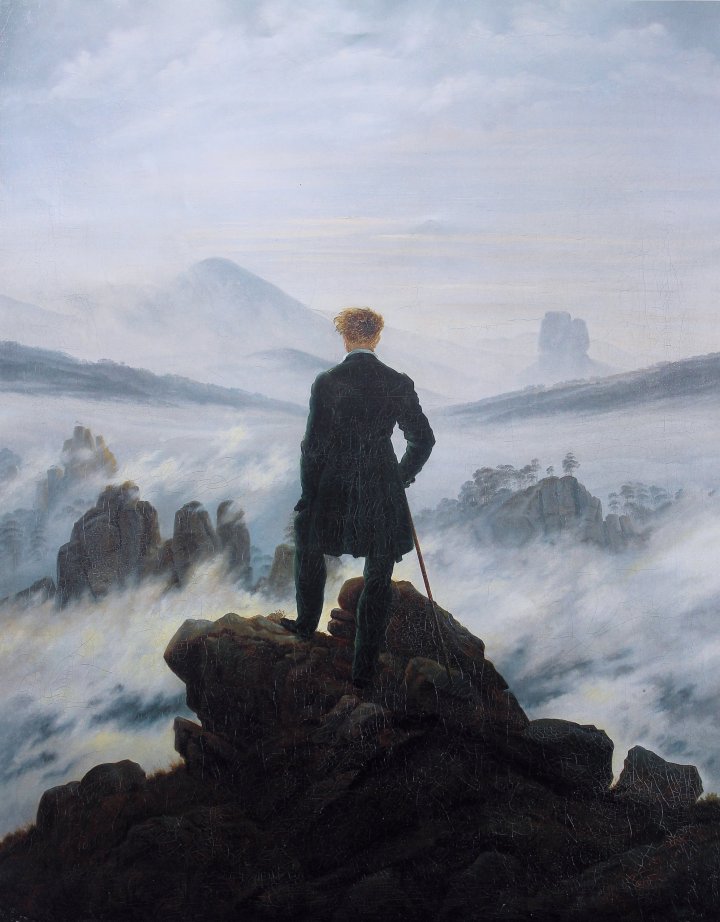 El caminante sobre el mar de nubes (1818) de Caspar David Friedrich.
